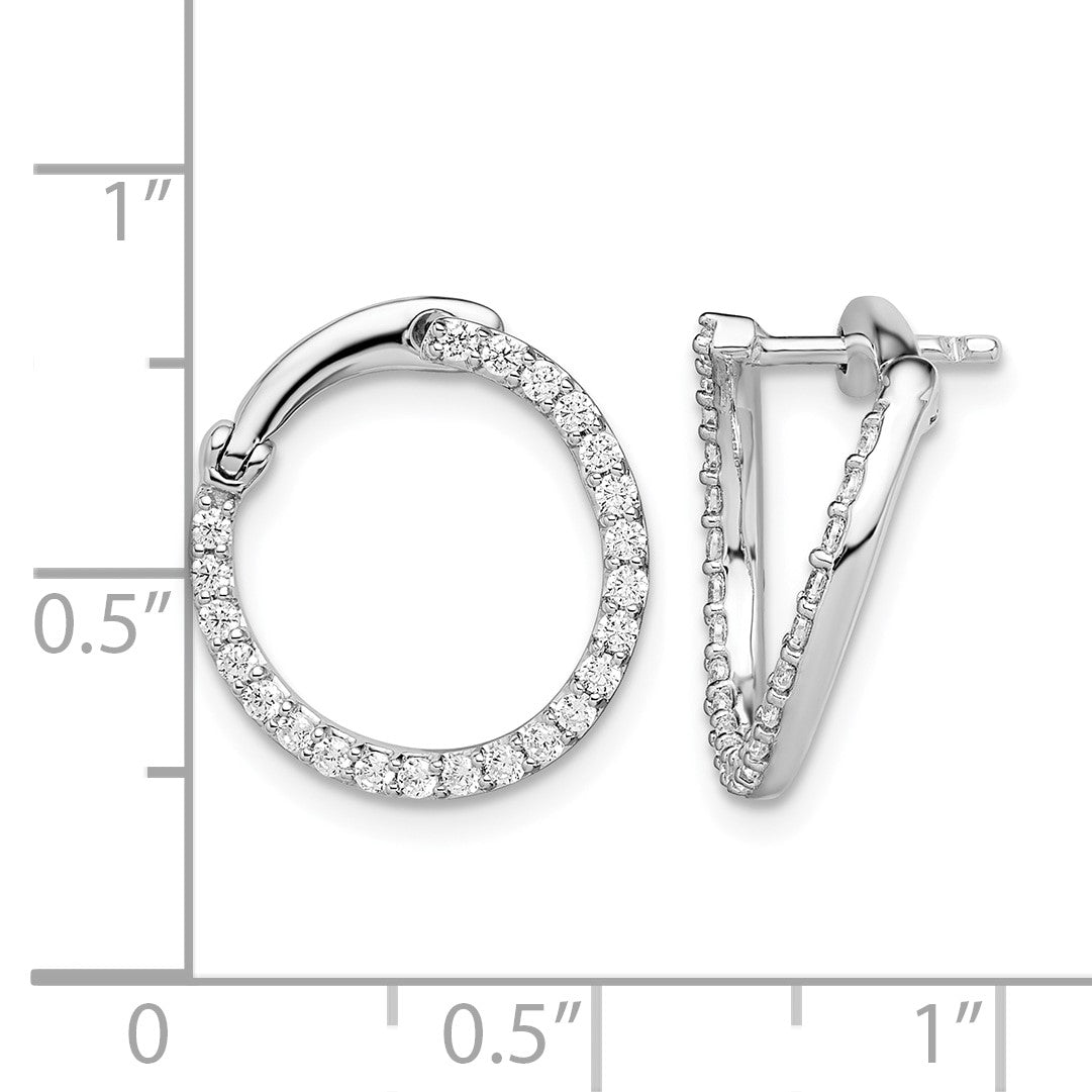 14K Weißgold Creolen mit laborgezüchteten Diamanten, VS/SI FGH, Fantasie-Kreis-Twist-Design