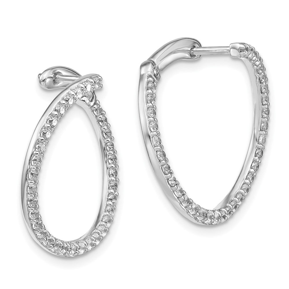 14K Weißgold Creolen mit im Labor gezüchteten Diamanten VS/SI FGH, Fancy Circle Twist