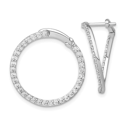 14K Weißgold Creolen mit im Labor gezüchteten Diamanten VS/SI FGH, Fancy Circle Twist