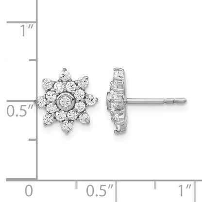 14K Weißgold Ohrstecker mit Stern-Cluster aus Laborgezüchteten Diamanten, VS/SI FGH
