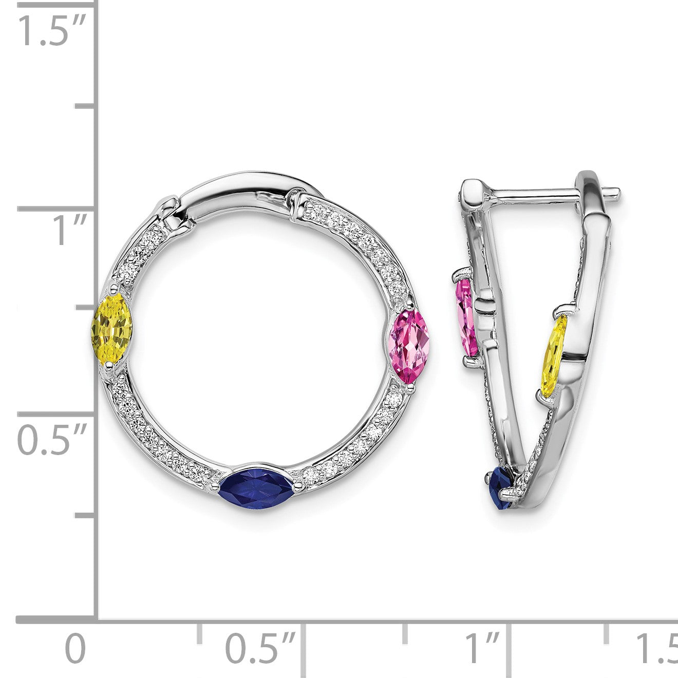 14K Weißgold Creolen mit im Labor gezüchteten Diamanten VS/SI FGH, Twist-Design