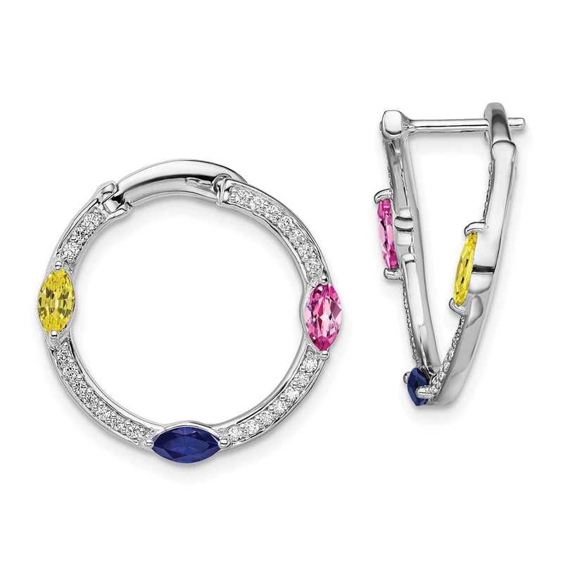 14K Weißgold Creolen mit im Labor gezüchteten Diamanten VS/SI FGH, Twist-Design