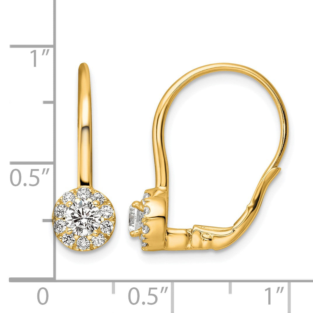 14K Gelbgold Ohrhänger mit 0,75 ct. Labor-gezüchteten Diamanten VS/SI+ G+ mit Leverback-Verschluss