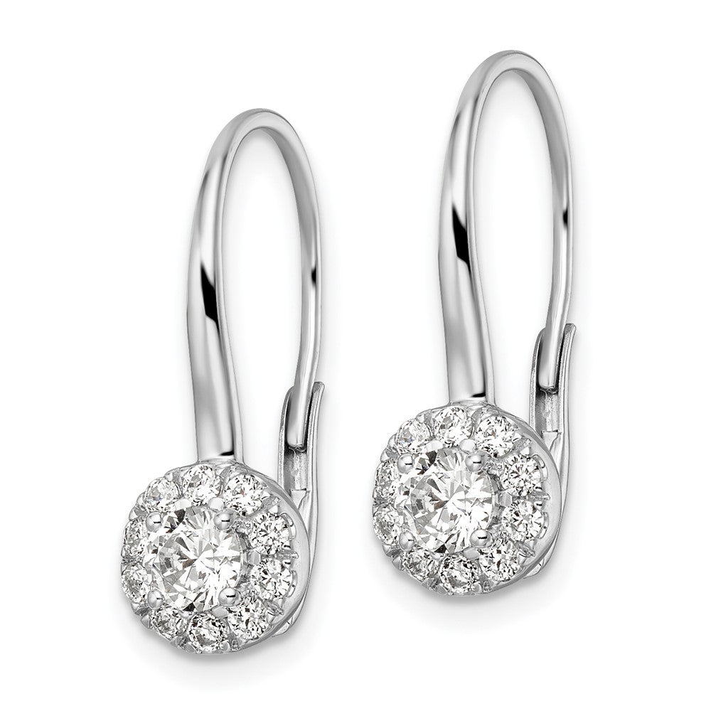 14K Weißgold Ohrhänger mit 1 ct. Laborgezüchteten Diamanten VS/SI+ G+, Leverback-Verschluss