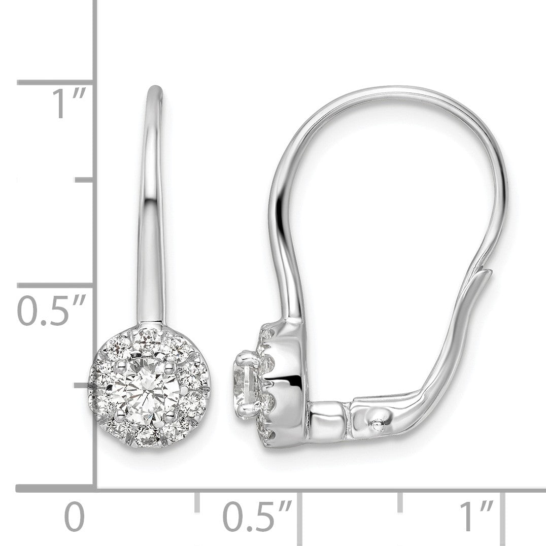 14K Weißgold Ohrhänger mit 1 ct. Laborgezüchteten Diamanten VS/SI+ G+, Leverback-Verschluss