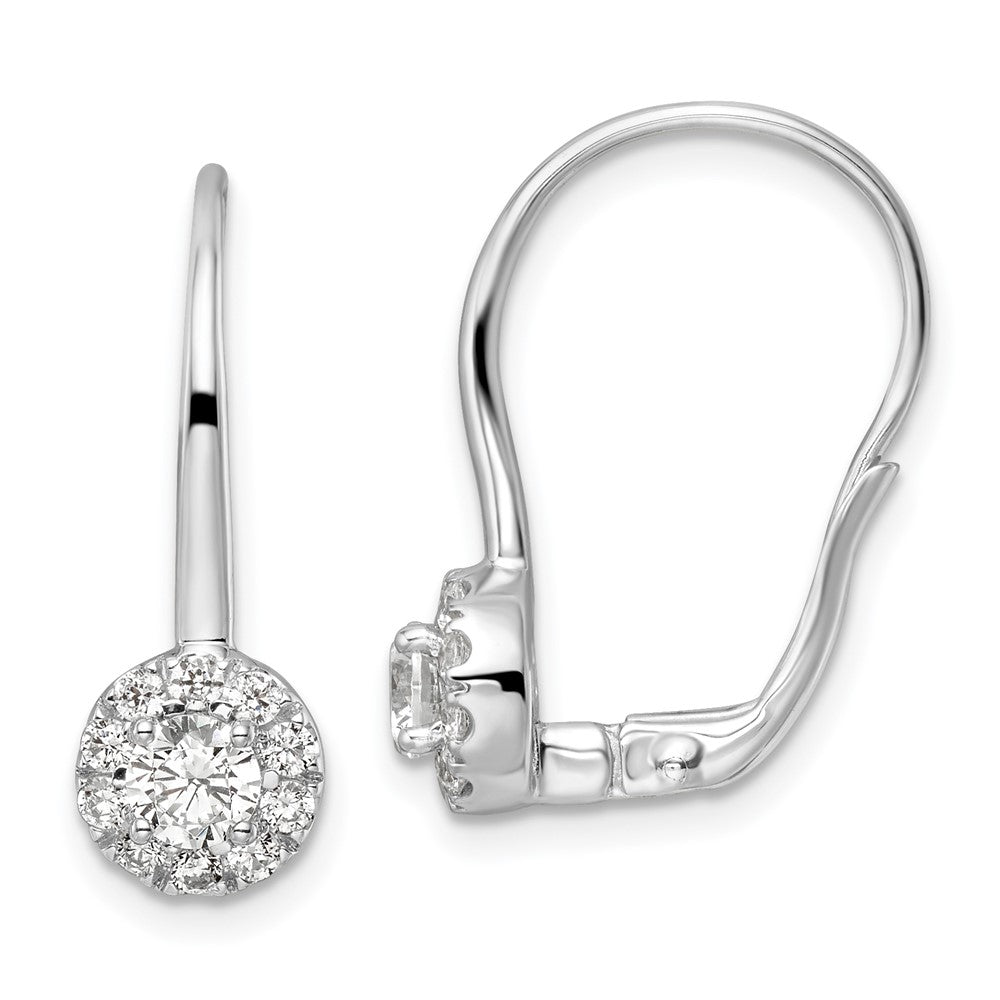 14K Weißgold Ohrhänger mit 1 ct. Laborgezüchteten Diamanten VS/SI+ G+, Leverback-Verschluss