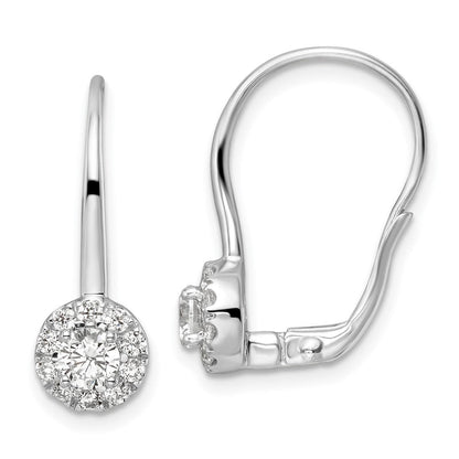 14K Weißgold Ohrhänger mit 1 ct. Laborgezüchteten Diamanten VS/SI+ G+, Leverback-Verschluss
