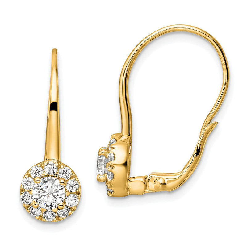 14K Gelbgold Diamant-Ohrhänger mit Laborgezüchteten Diamanten VS/SI FGH und Klappbrisur