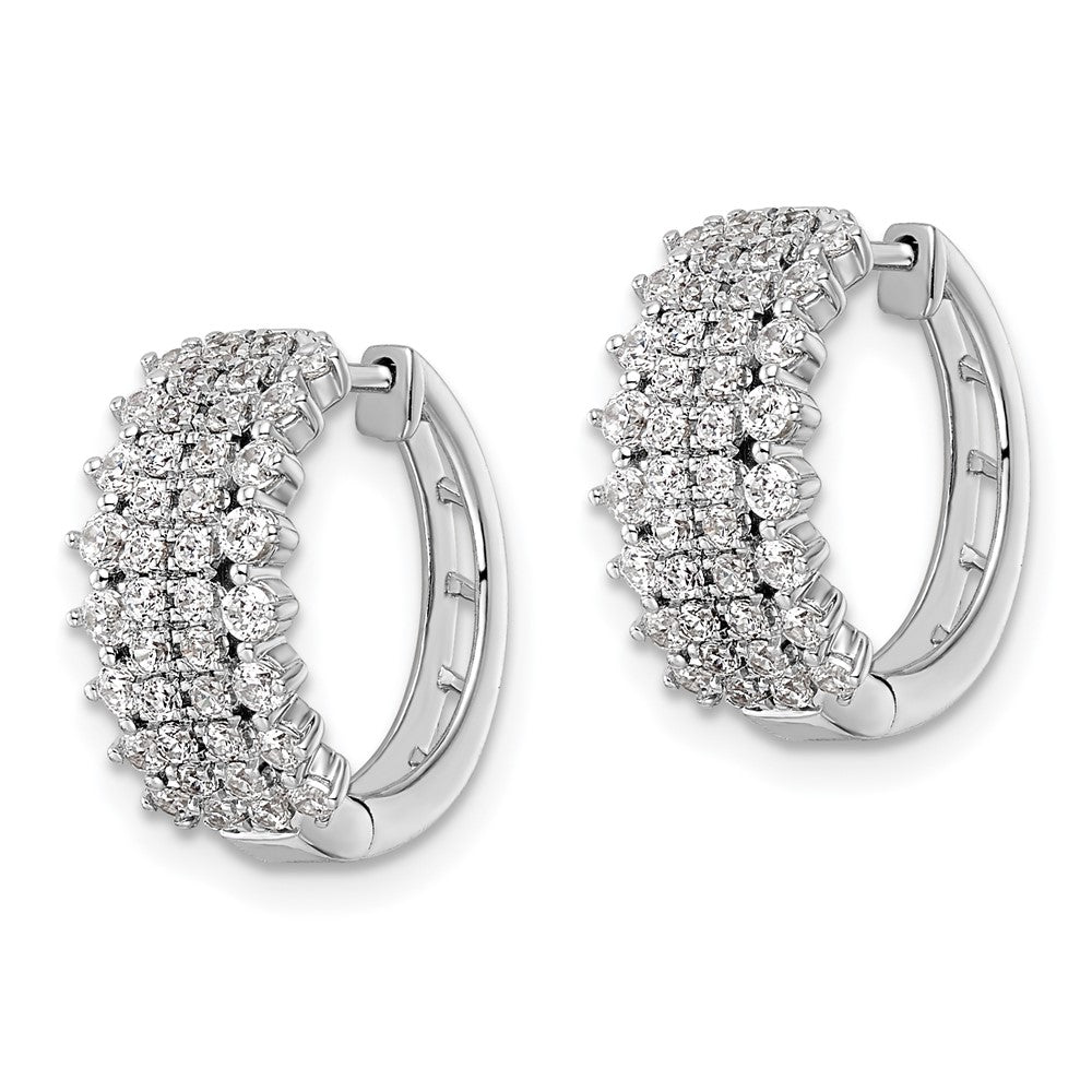 14K Weißgold Creolen mit Scharnierverschluss, 1 ct. Laborgezüchtete Diamanten, VS/SI+ G+