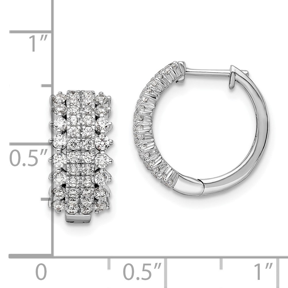 14K Weißgold Creolen mit Scharnierverschluss, 1 ct. Laborgezüchtete Diamanten, VS/SI+ G+