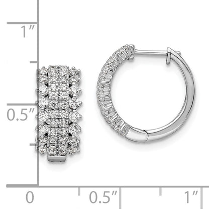 14K Weißgold Creolen mit Scharnierverschluss, 1 ct. Laborgezüchtete Diamanten, VS/SI+ G+