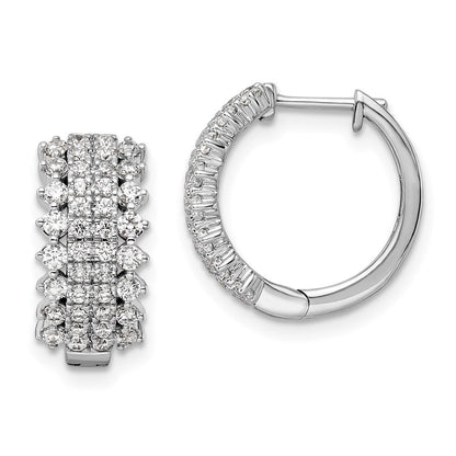 14K Weißgold Creolen mit Scharnierverschluss, 1 ct. Laborgezüchtete Diamanten, VS/SI+ G+