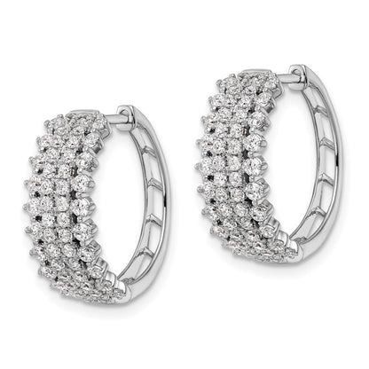 14K Weißgold Creolen mit Scharnier, 1,5 ct. laborgezüchtete Diamanten, VS/SI+ G+