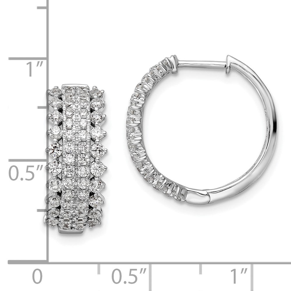 14K Weißgold Creolen mit Scharnier, 1,5 ct. laborgezüchtete Diamanten, VS/SI+ G+