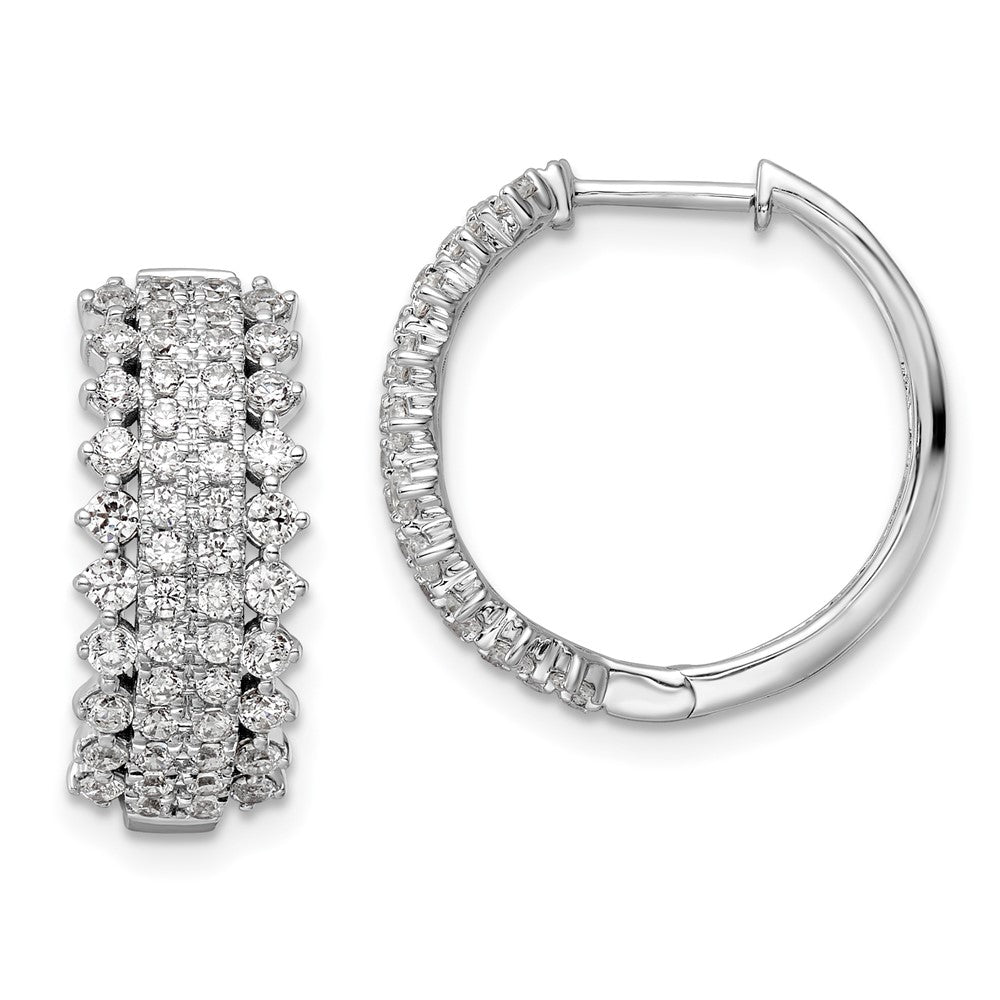 14K Weißgold Creolen mit Scharnier, 1,5 ct. laborgezüchtete Diamanten, VS/SI+ G+