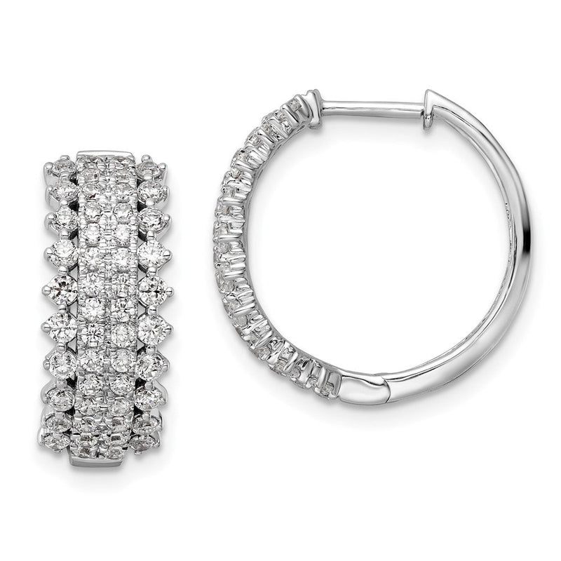 14K Weißgold Creolen mit Scharnier, 1,5 ct. laborgezüchtete Diamanten, VS/SI+ G+