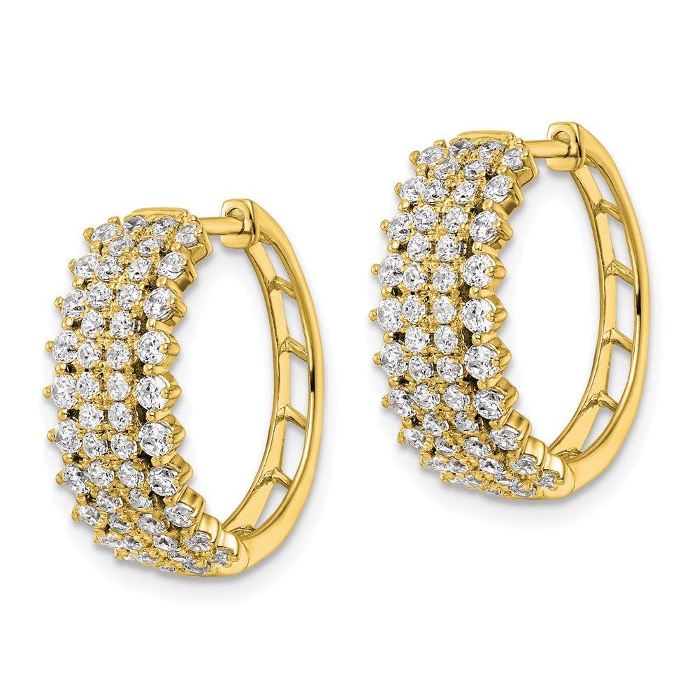 14K Gelbgold Creolen mit 1,5 ct. laborgezüchteten Diamanten VS/SI+ G+, Klappscharnier
