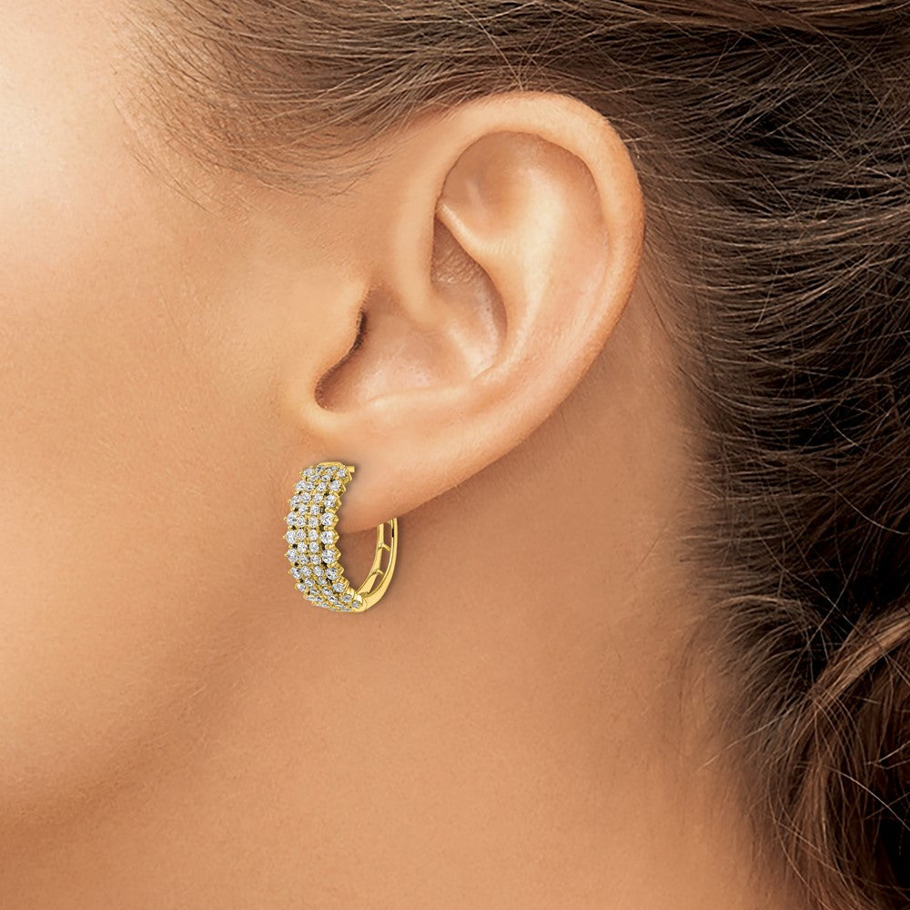 14K Gelbgold Creolen mit 1,5 ct. laborgezüchteten Diamanten VS/SI+ G+, Klappscharnier