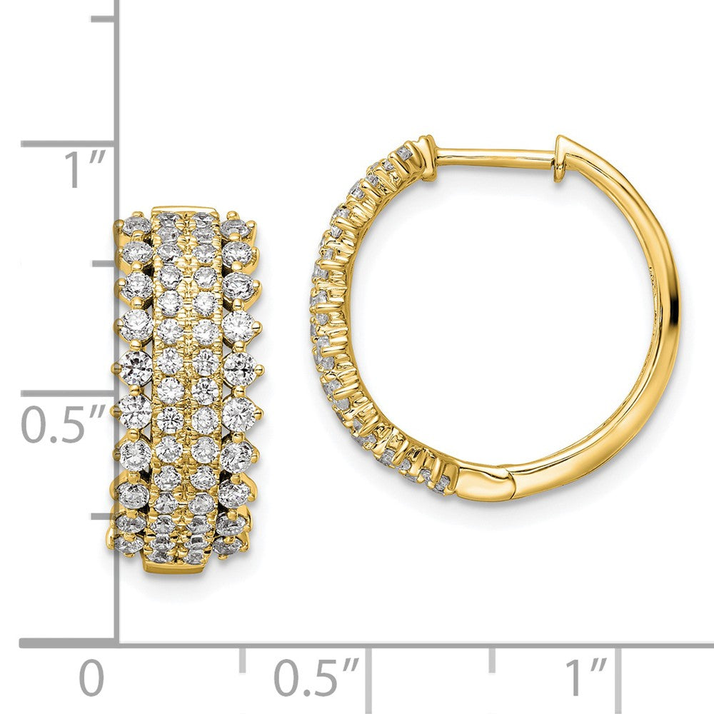 14K Gelbgold Creolen mit 1,5 ct. laborgezüchteten Diamanten VS/SI+ G+, Klappscharnier