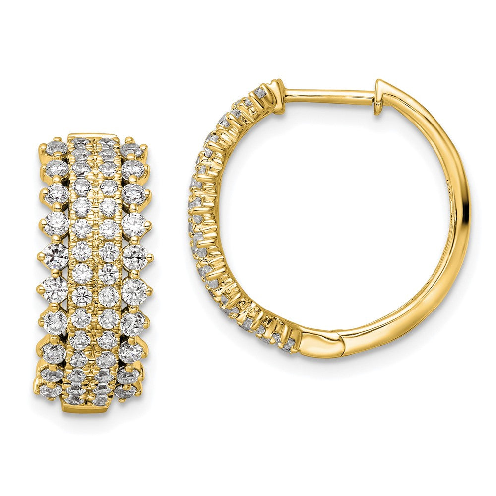 14K Gelbgold Creolen mit 1,5 ct. laborgezüchteten Diamanten VS/SI+ G+, Klappscharnier