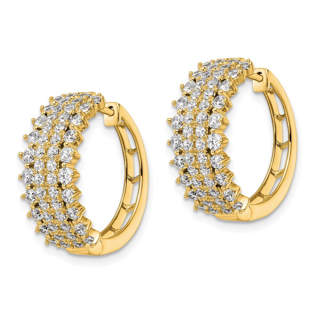 14K Gelbgold Creolen mit Scharnier, 2 ct. Labordiamanten, VS/SI+ G+