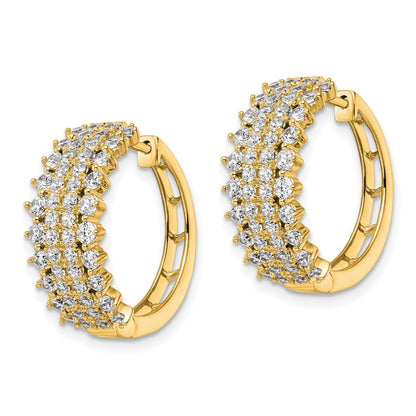 14K Gelbgold Creolen mit Scharnier, 2 ct. Labordiamanten, VS/SI+ G+