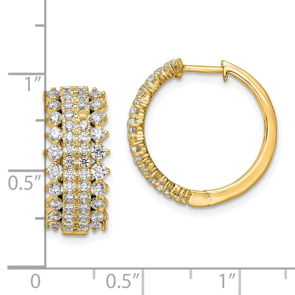 14K Gelbgold Creolen mit Scharnier, 2 ct. Labordiamanten, VS/SI+ G+