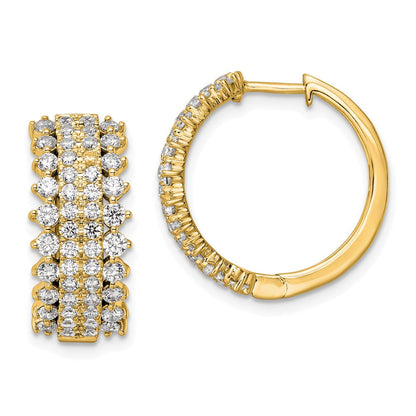 14K Gelbgold Creolen mit Scharnier, 2 ct. Labordiamanten, VS/SI+ G+