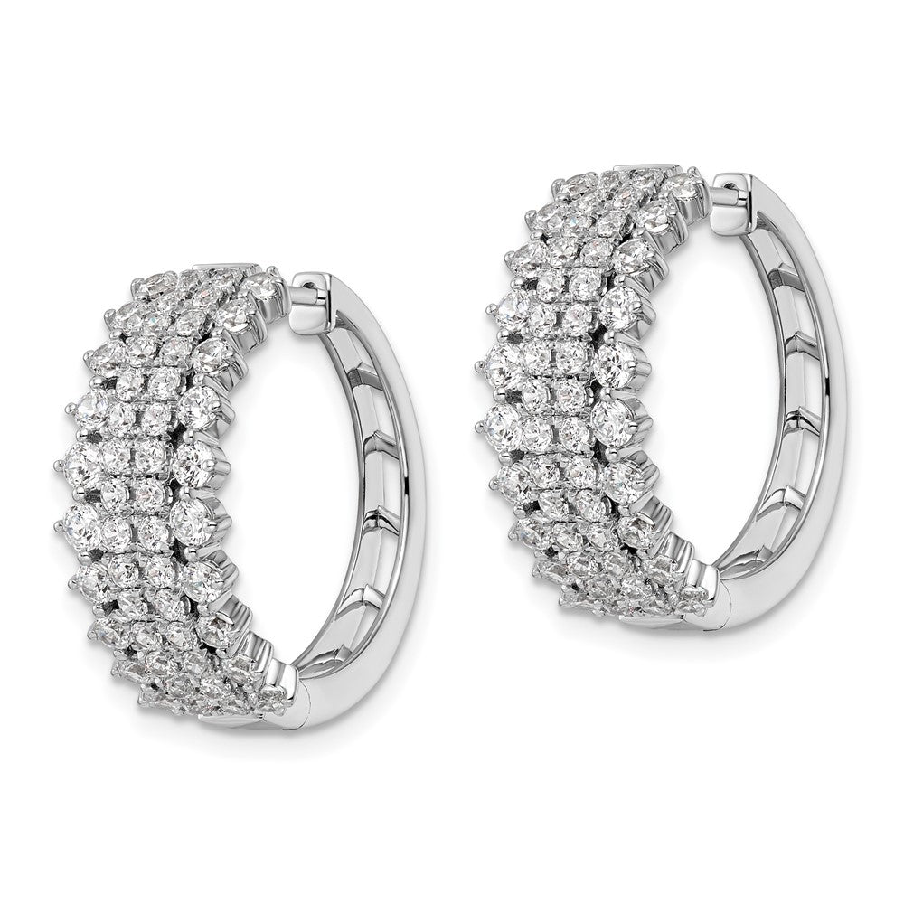 14K Weißgold Creolen mit Scharnierverschluss und 2,5 ct. im Labor gezüchteten Diamanten, VS/SI+ G+
