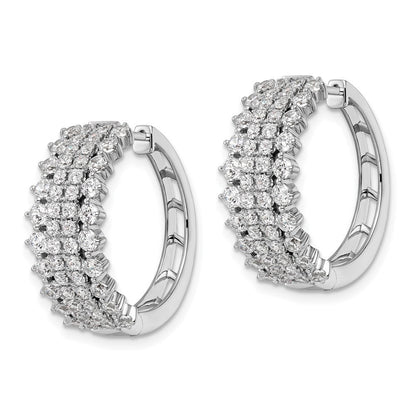 14K Weißgold Creolen mit Scharnierverschluss und 2,5 ct. im Labor gezüchteten Diamanten, VS/SI+ G+