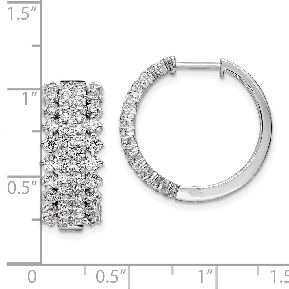 14K Weißgold Creolen mit Scharnierverschluss und 2,5 ct. im Labor gezüchteten Diamanten, VS/SI+ G+