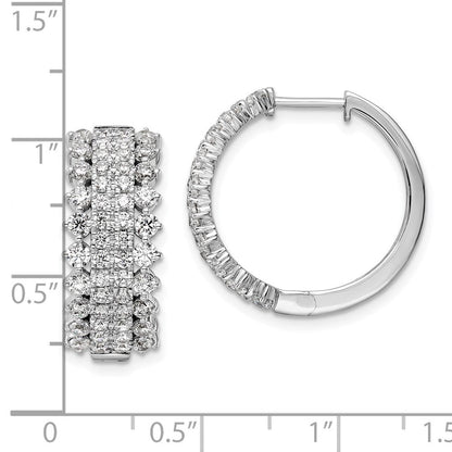 14K Weißgold Creolen mit Scharnierverschluss und 2,5 ct. im Labor gezüchteten Diamanten, VS/SI+ G+