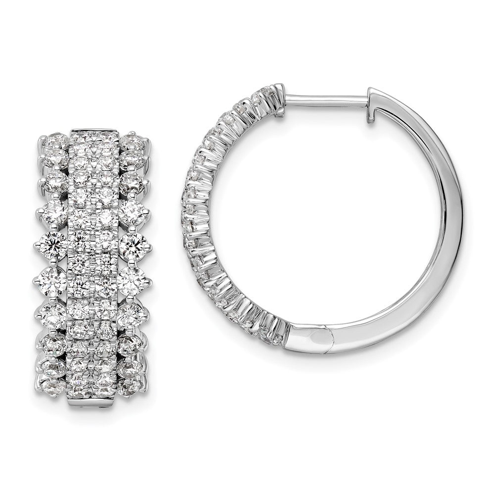 14K Weißgold Creolen mit Scharnierverschluss und 2,5 ct. im Labor gezüchteten Diamanten, VS/SI+ G+