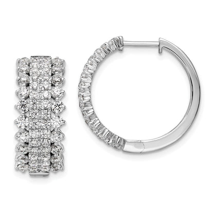 14K Weißgold Creolen mit Scharnierverschluss und 2,5 ct. im Labor gezüchteten Diamanten, VS/SI+ G+