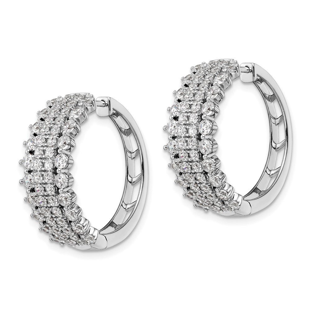 14K Weißgold 3 ct. im Labor gezüchtete Diamant VS/SI+ G+ Creolen mit Scharnier
