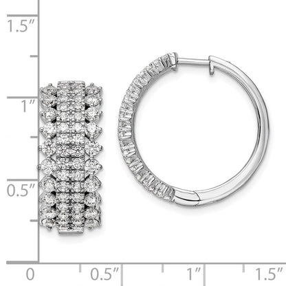 14K Weißgold 3 ct. im Labor gezüchtete Diamant VS/SI+ G+ Creolen mit Scharnier