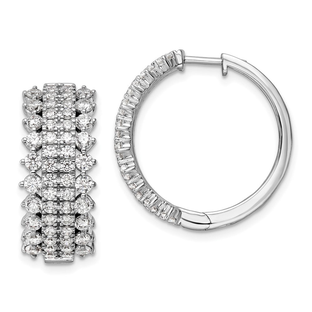 14K Weißgold 3 ct. im Labor gezüchtete Diamant VS/SI+ G+ Creolen mit Scharnier