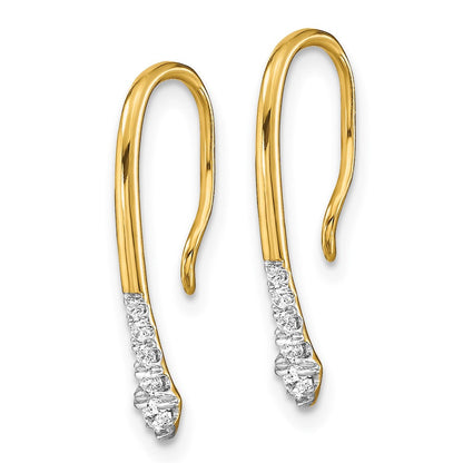 14K Gelbgold 0,125 ct. Laborgezüchtete Diamant VS/SI+ G+ Ohrhänger mit Draht