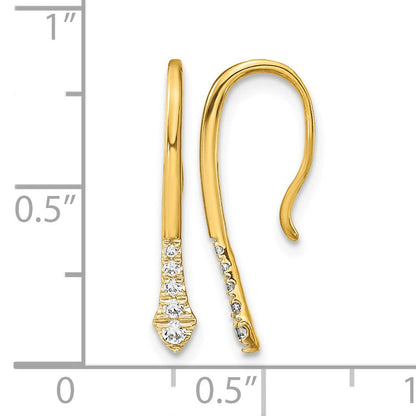 14K Gelbgold 0,125 ct. Laborgezüchtete Diamant VS/SI+ G+ Ohrhänger mit Draht
