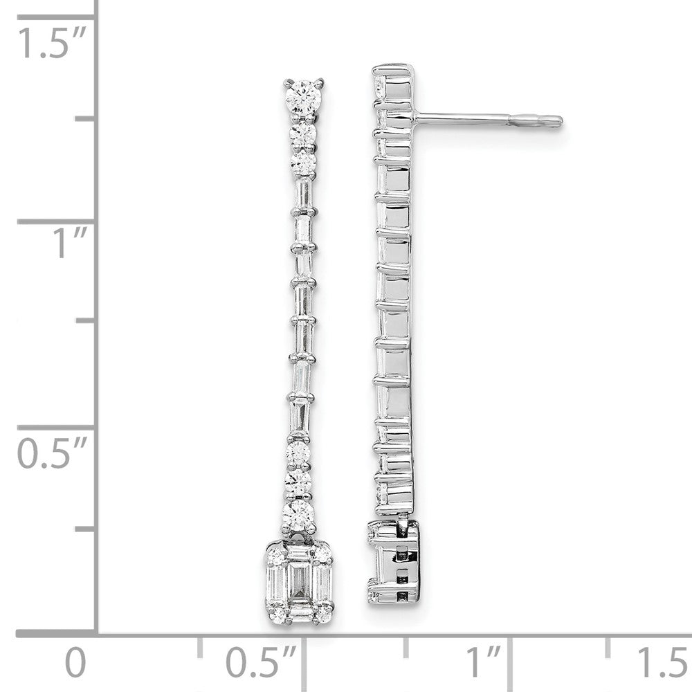 14K Weißgold Diamant-Ohrhänger, poliert, mit Echtheitszertifikat Alternative, kompaktere Formulierung: 14K Weißgold Ohrhänger mit Echt-Diamanten, poliert