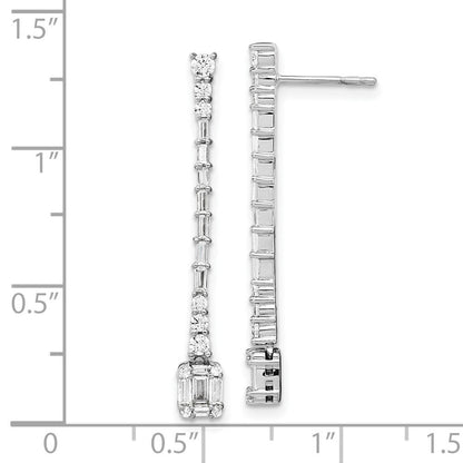 14K Weißgold Diamant-Ohrhänger, poliert, mit Echtheitszertifikat Alternative, kompaktere Formulierung: 14K Weißgold Ohrhänger mit Echt-Diamanten, poliert