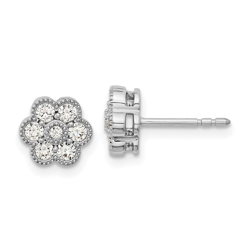 14K Weißgold Blumen-Ohrstecker mit 0,5 ct. Laborgezüchteten Diamanten VS/SI+ G+