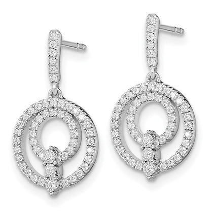 14K Weißgold Kreis Diamant-Ohrhänger mit Diamanten