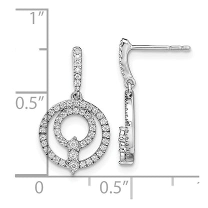14K Weißgold Kreis Diamant-Ohrhänger mit Diamanten