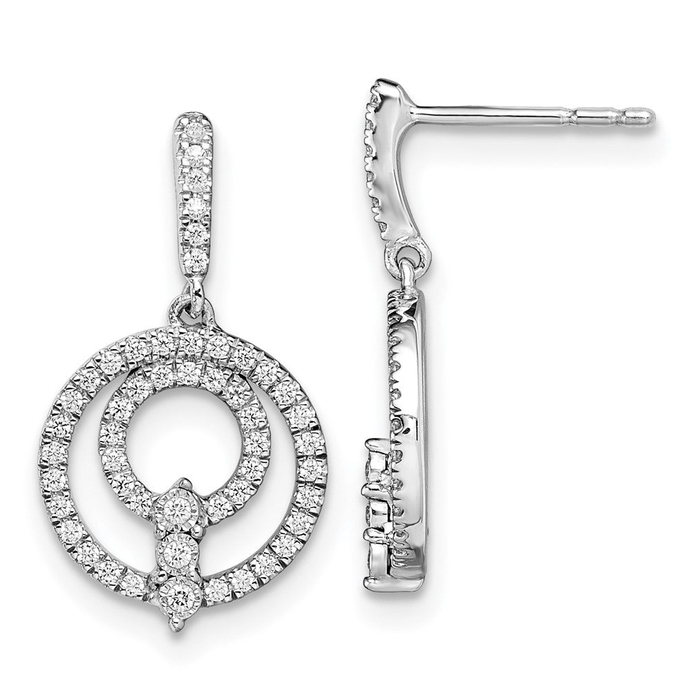 14K Weißgold Kreis Diamant-Ohrhänger mit Diamanten