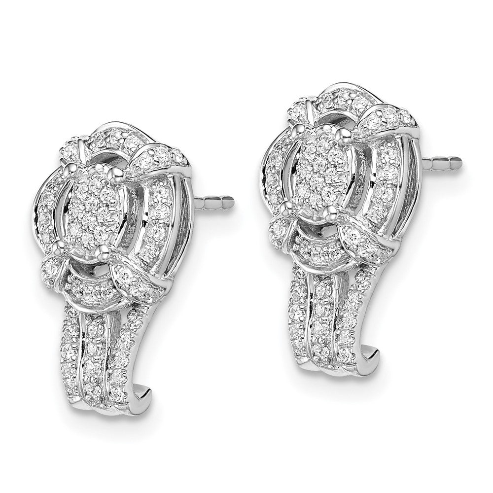 14K Weißgold Ohrstecker im Vintage-Stil mit echten Diamanten