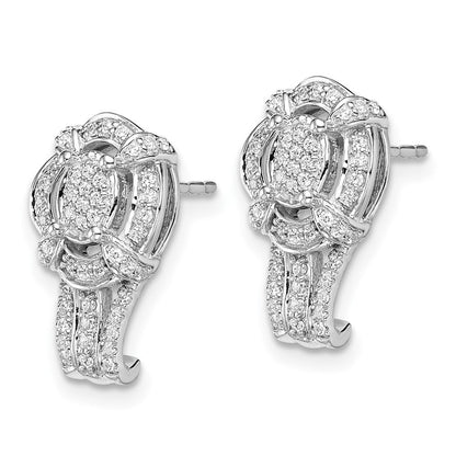 14K Weißgold Ohrstecker im Vintage-Stil mit echten Diamanten