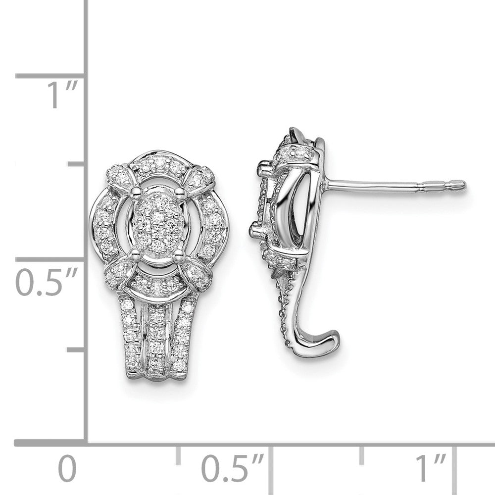 14K Weißgold Ohrstecker im Vintage-Stil mit echten Diamanten