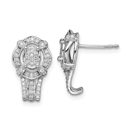 14K Weißgold Ohrstecker im Vintage-Stil mit echten Diamanten