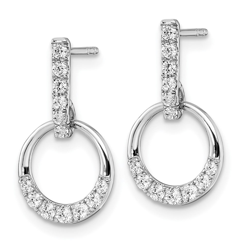 14K Weißgold Ohrhänger mit Kreis-Steckverschluss, 0,375 ct. Labor-gezüchteten Diamanten, VS/SI+ G+
